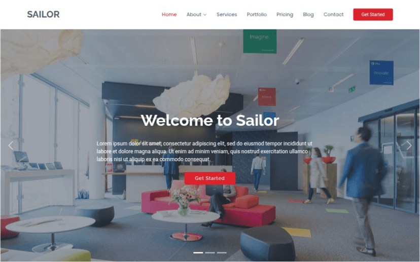 Giao diện Sailor Webcompany