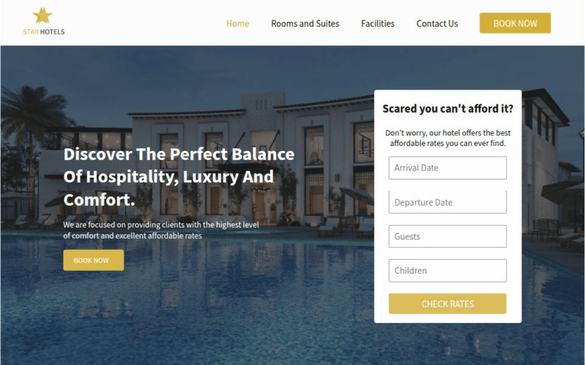 Giao diện Star Hotels