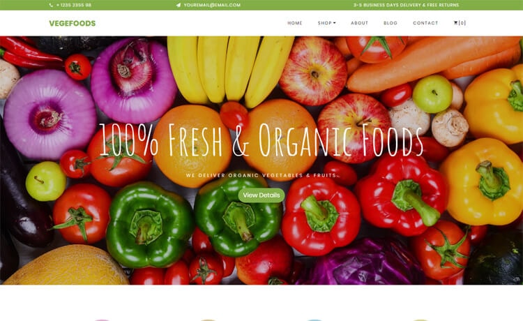 Giao diện Vegafood